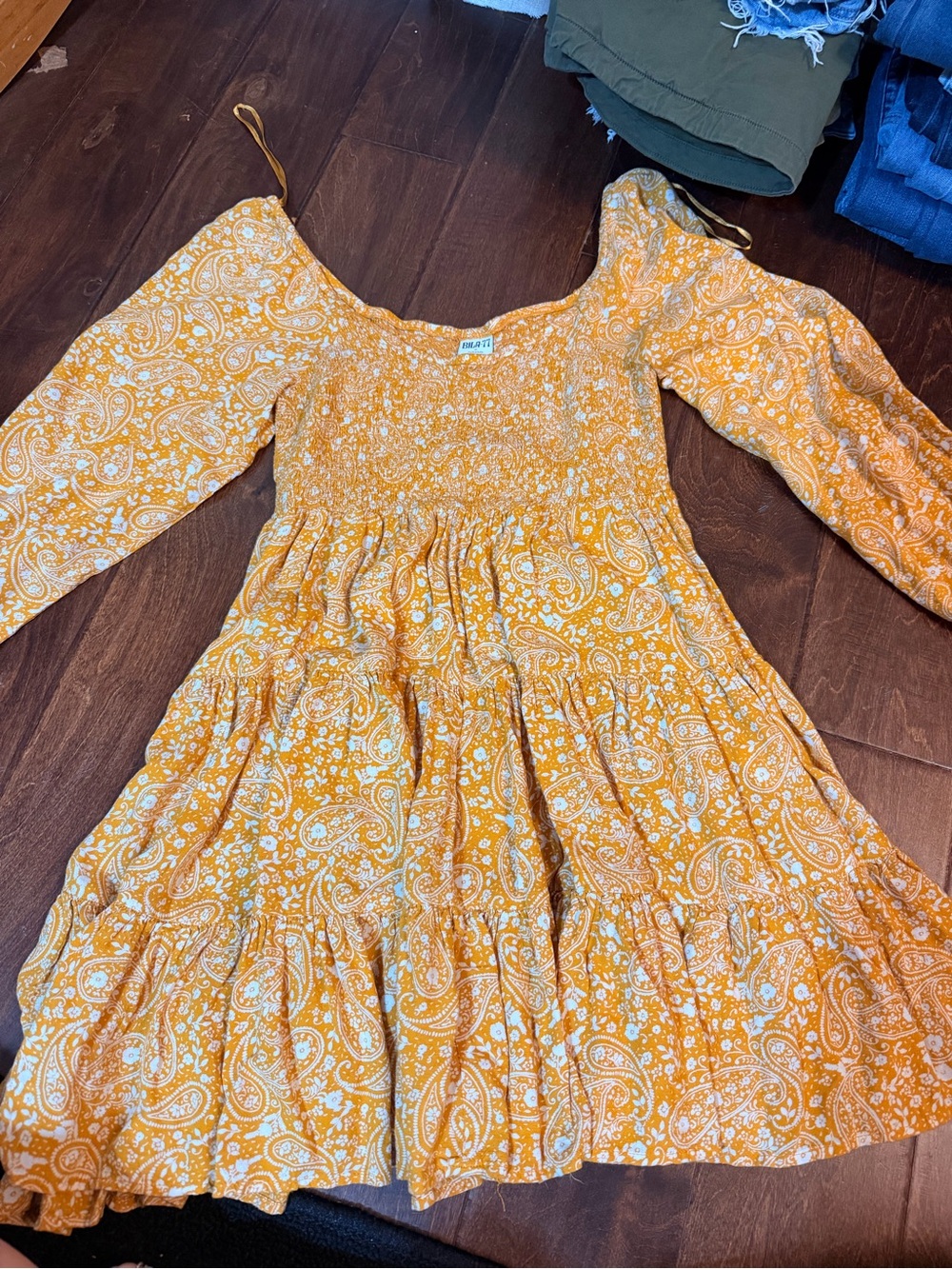 Bila Yellow Paisley Mini Dress
